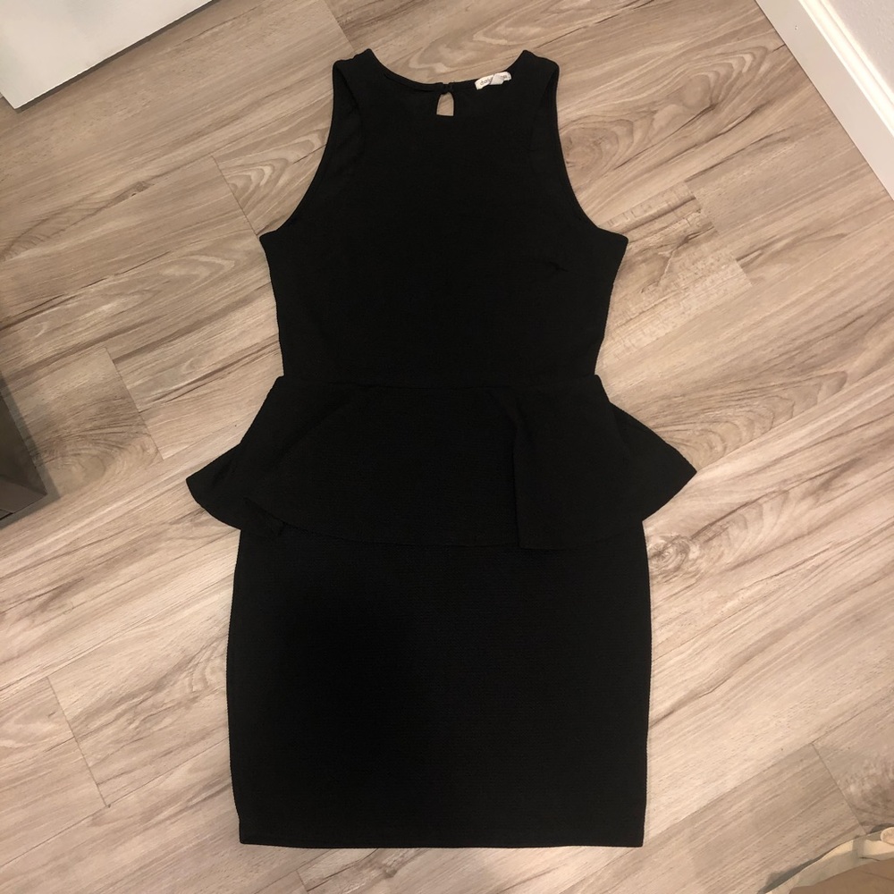 Black peplum dress